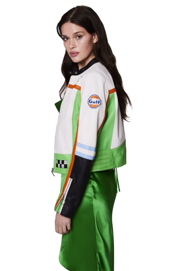 AN-Y1 // Designer Moto Jacket in Green - Image 4
