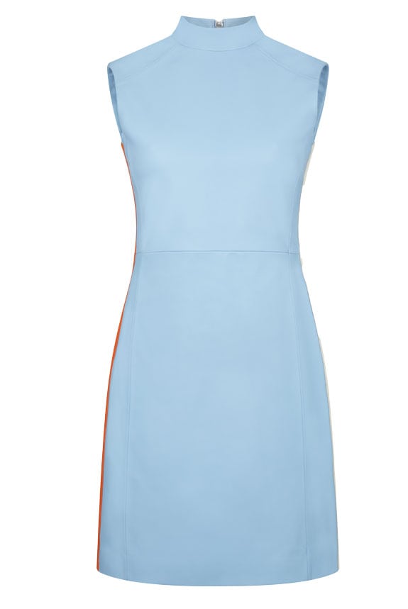 Blue leather dress