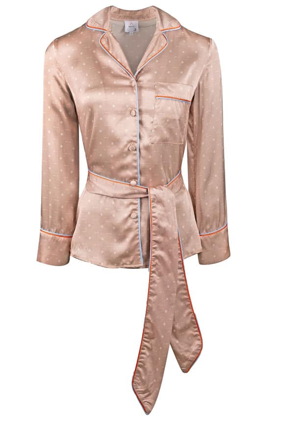 AN-Y1 // Silk Designer Loungewear Top Rose Gold