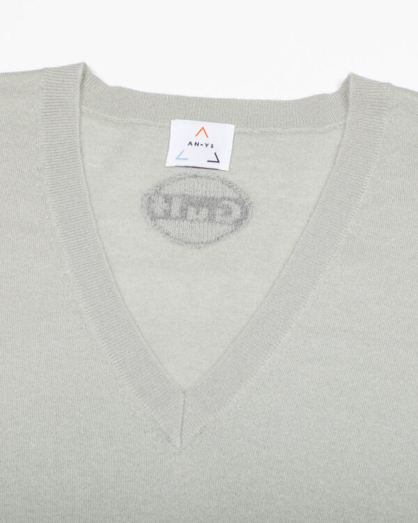AN-Y1// Cashmere Palm Cashmere Grey V Neck - Image 2