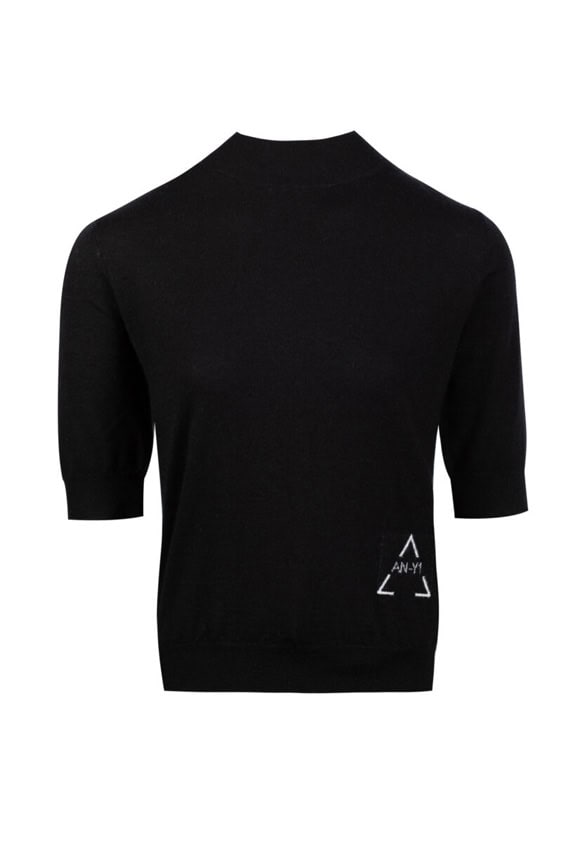AN-Y1 // Funnel Neck Cashmere Jumper Black