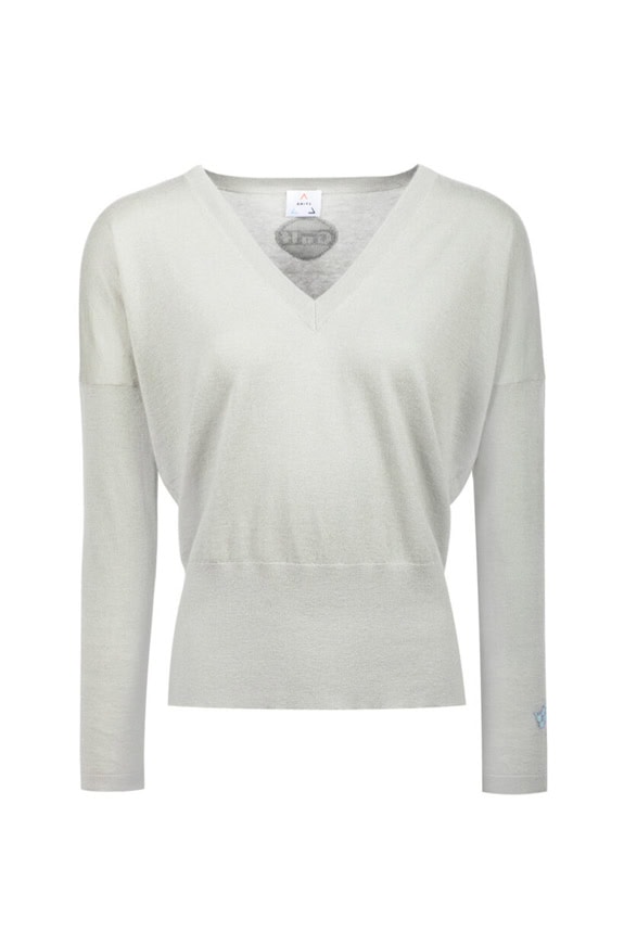 AN-Y1// Cashmere Palm Cashmere Grey V Neck