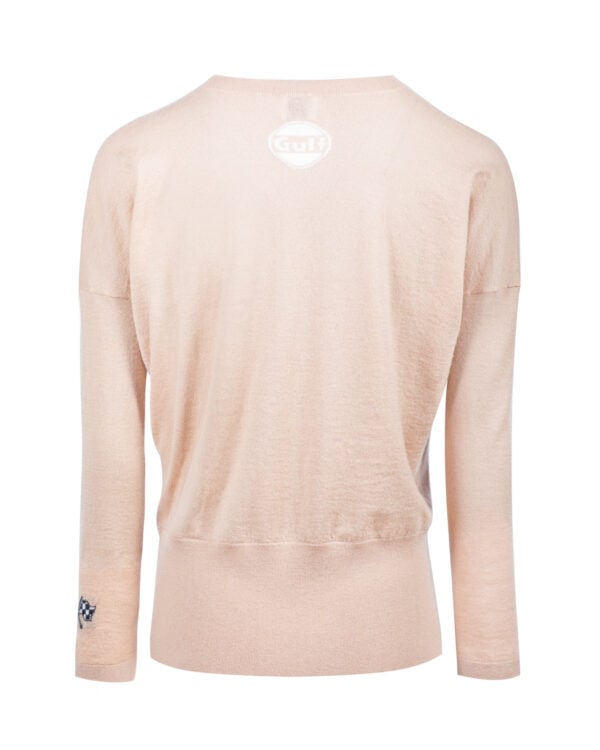 AN-Y1 // Palm Cashmere V Neck Beige Jumper - Image 3