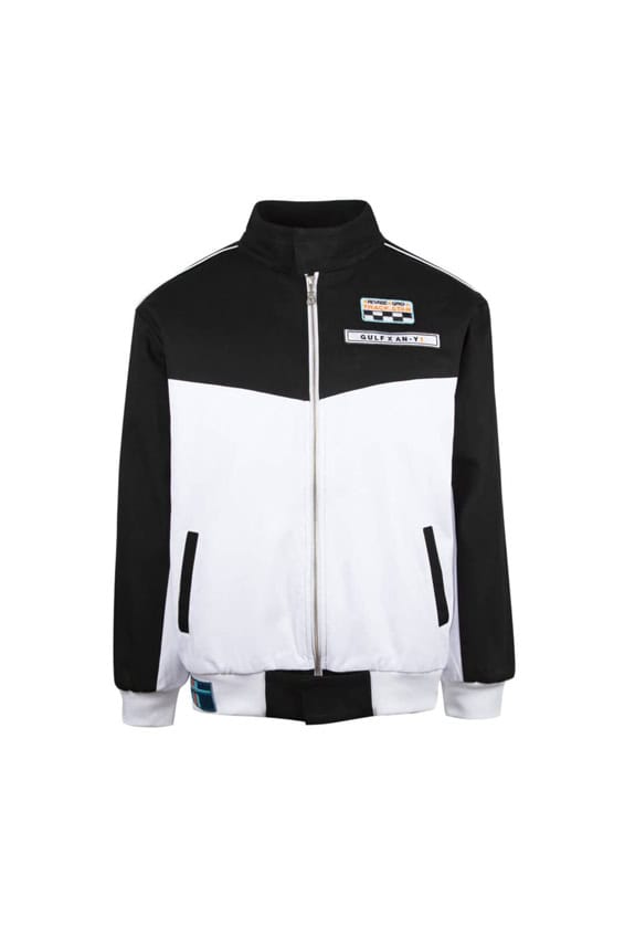 The AN-Y1 designer formula jacket in black and white