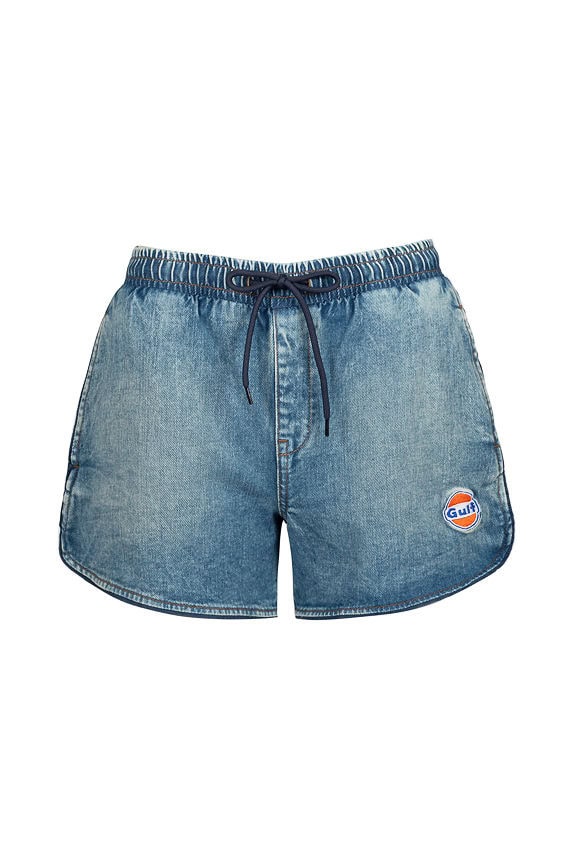 AN-Y1 // Star Denim shorts with blue piping