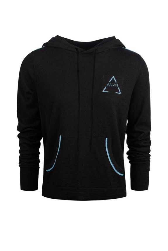 AN-Y1 // Cashmere Vita Hoodie in Black