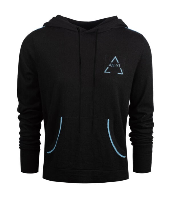 AN-Y1 // Cashmere Vita Hoodie in Black - Image 2